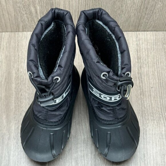 Sorel Snow Boots Youth Size 8 Cub Cozy Warm Insulated Winter Synthetic Black - Picture 7 of 12